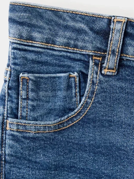 Jeansy skinny fit z bawełny Dzieci 9 MANGO KIDS ciemnoniebieski
