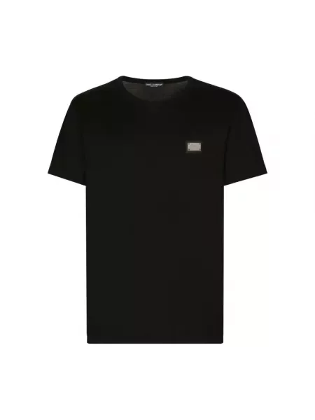 Dolce & Gabbana Koszulki Mężczyzna M Logo Plaque T-Shirt czarny