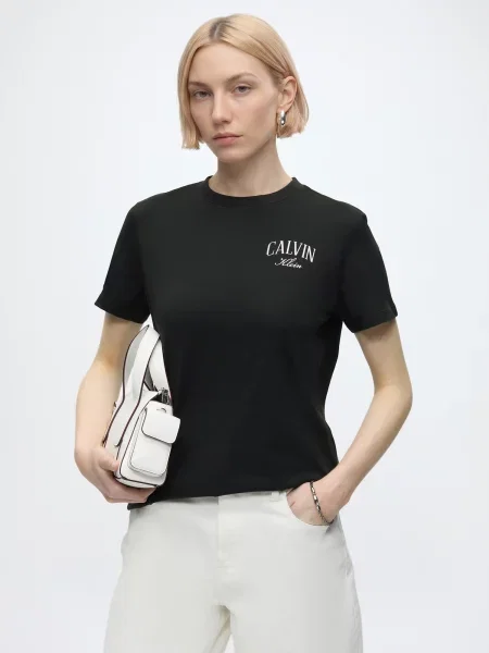 Calvin Klein Jeans Tričko čierna biela