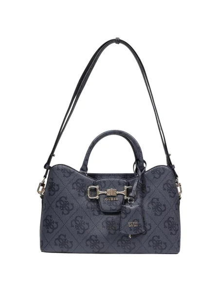 Crossbody kabelka Guess s autogramom sivá