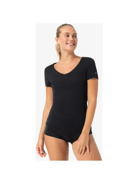 Koszulka termoaktywna z krótkim rękawem SUPER.NATURAL Sierra V Neck czarna
