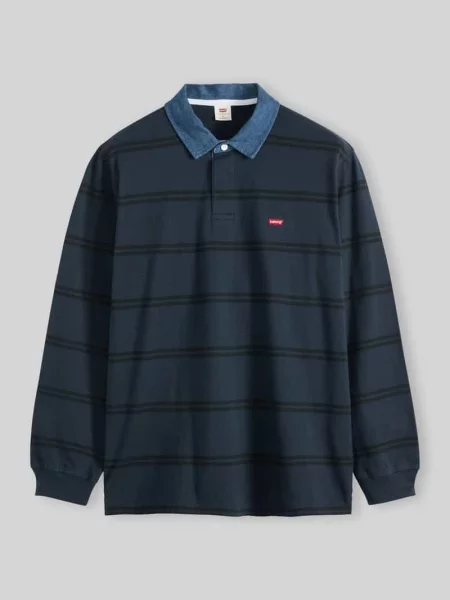 Koszulka polo o kroju relaxed fit z czystej bawełny model RUGBY ENNIS' Levi's granatowa