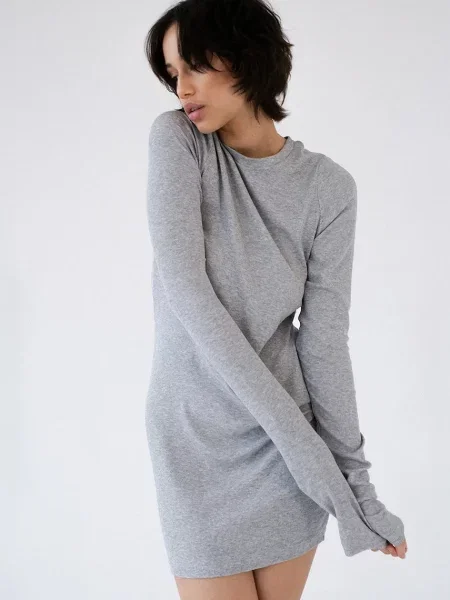 Muuv. sukienka z lyocellem JORDE szara