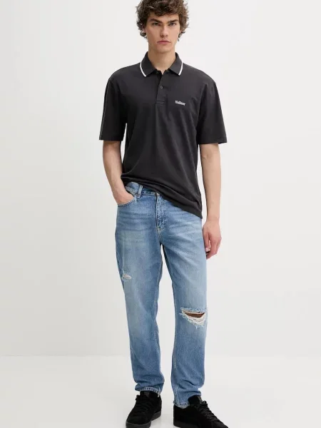 Polo tričko Hollister Co. sivá