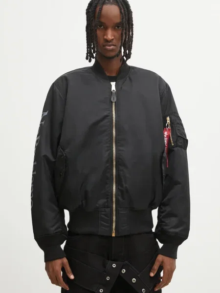 Oboustranná bomber bunda No Problemo x Alpha Industries No War černá