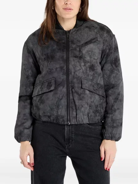 Geacă Desigual cu broderie cu model floral cu legături gri