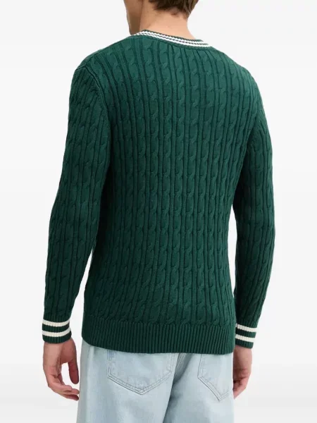 Pulover Guess cu decolteu în V verde