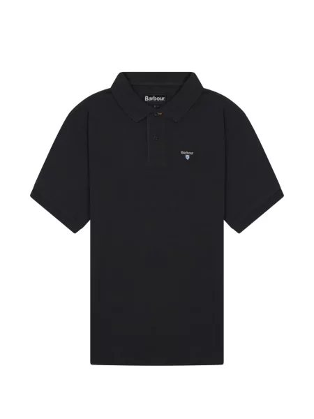 Tricou polo Barbour cu autograf negru