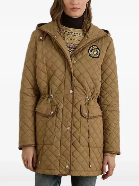 Geacă Lauren Ralph Lauren cu glugă maro