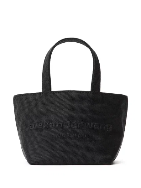 Δερμάτινη τσάντα shopper Alexander Wang με αυτόγραφο μαύρο