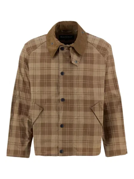 Geacă de vânt Barbour în carouri maro