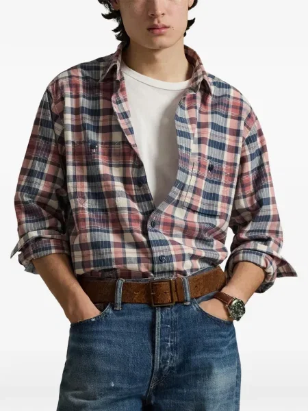 Czapka z daszkiem Polo Ralph Lauren w kratkę z twillu biznesowa niebieska