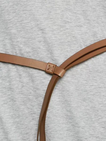 Cu centură rochie midi Brunello Cucinelli gri