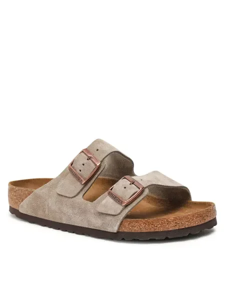 Semišové šľapky Birkenstock Arizona béžová
