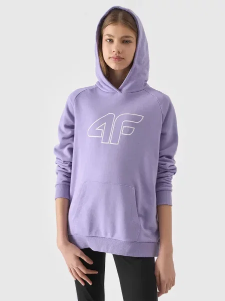 4F Bluza z kapturem fioletowa