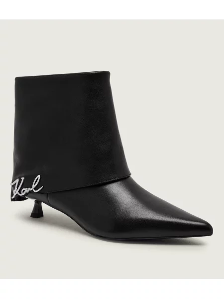 Karl Lagerfeld botine cu jos pentru femei din piele Pasha negru