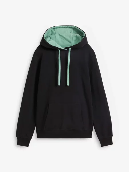 Bluza z kapturem z czystej bawełny organicznej czarna