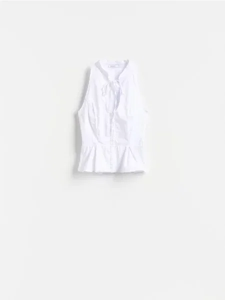 Reserved Bluză cu peplum alb