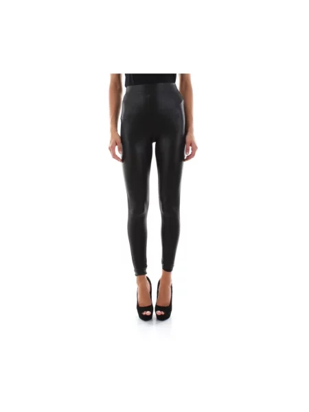 Legginsy z imitacji skóry model ‘Cool’ Only czarne