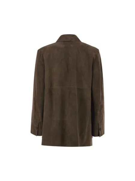 Kurtka skórzana Max Mara zielona