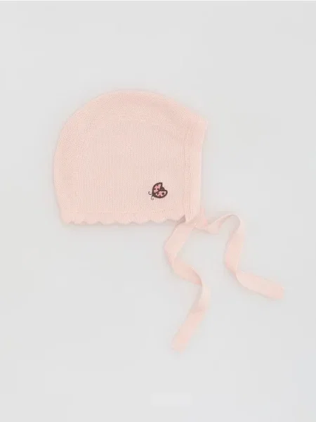 Reserved Шапка-біні з додаванням вовни пастельний рожевий