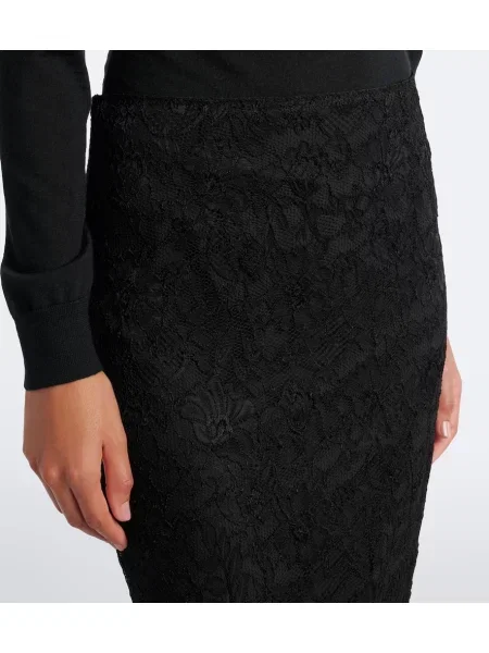 Fustă midi Dolce&gabbana din dantelă negru