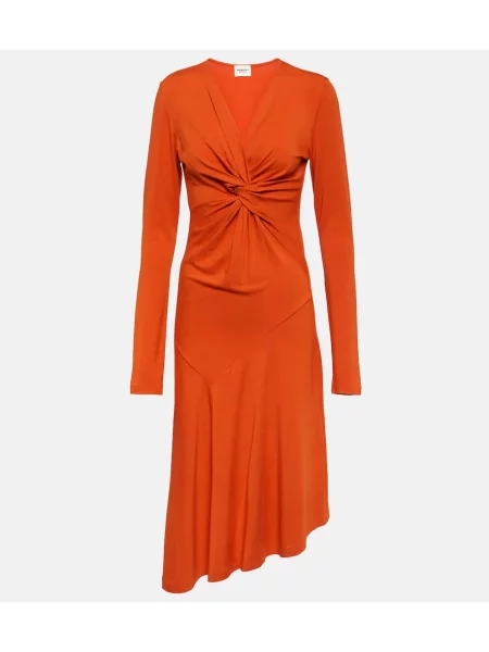 Rochie midi Marant Etoile din jerseu până la genunchi de costum portocaliu