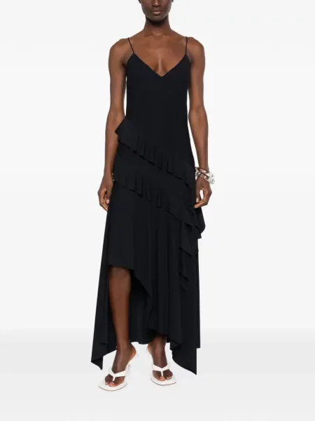 Rochie Love Moschino cu volane asimetrică negru