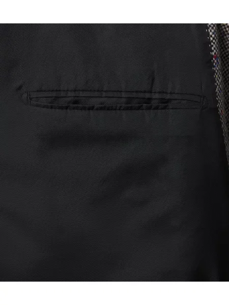 Volneni dvoredni blazer Dries Van Noten s karirastim vzorcem črna