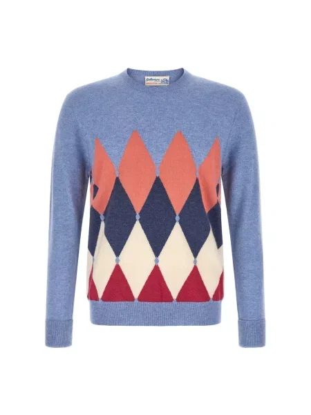 Sweter Ballantyne z kaszmiru niebieski