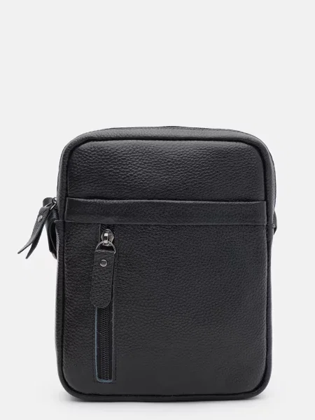 Кожаная сумка через плечо Borsa Leather черная