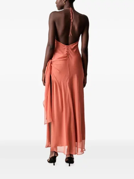 Rochie maxi Bardot portocaliu