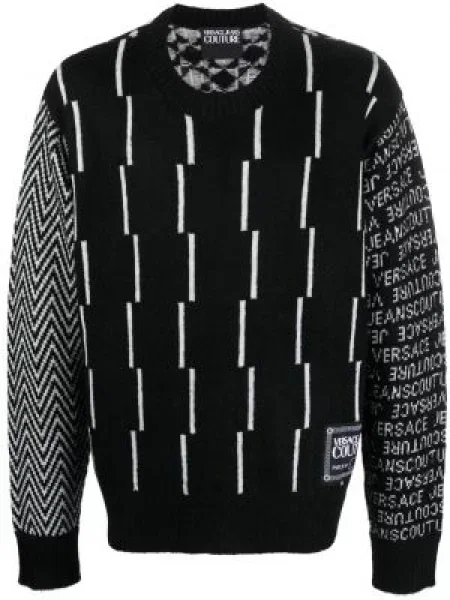Pulover Versace Jeans Couture cu imprimeu geometric