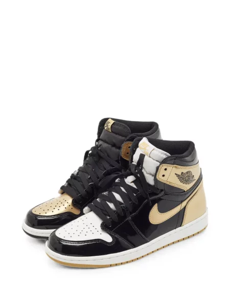 Δερμάτινα ρετρό sneakers Jordan Air Jordan 1 μαύρο