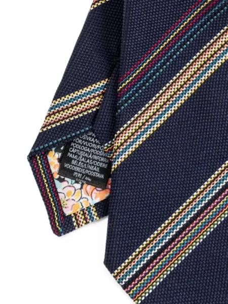 Cravată Paul Smith de mătase cu dungi albastru