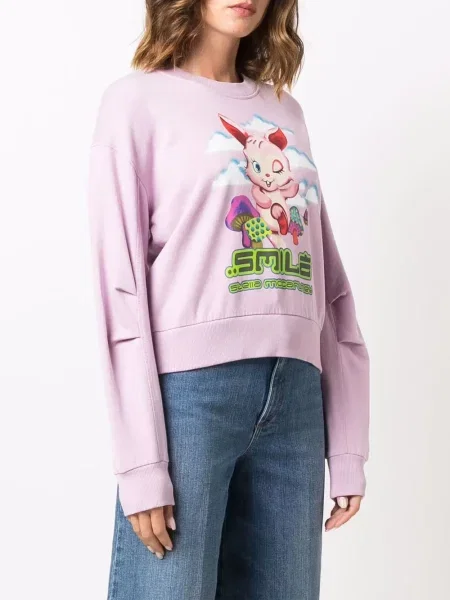 Bluza Stella Mccartney z nadrukiem fioletowa