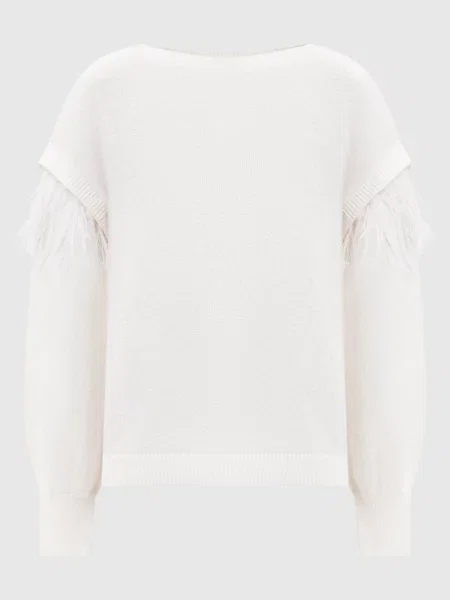 Светр з вовною та з пір'ям страуса Twinset білий