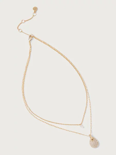 DKNY lănțișor cu pandantiv pentru femei din metal cu zirconiu cubic