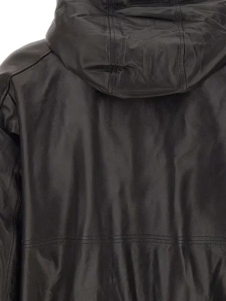 Geanta de piele Moose Knuckles cu glugă negru