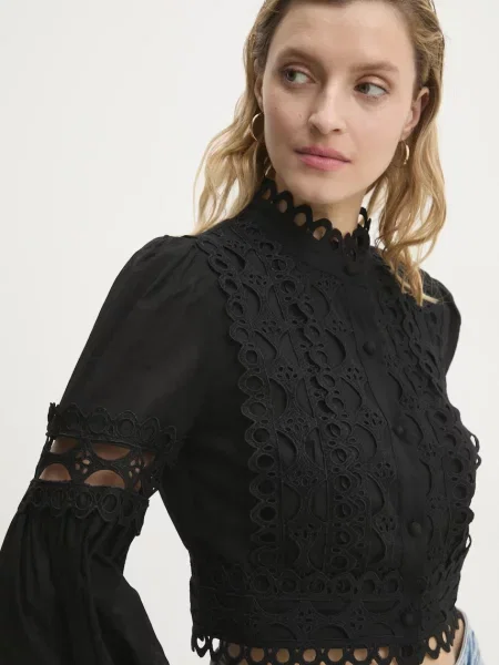 Košile Answear Lab regular se stojáčkem černá