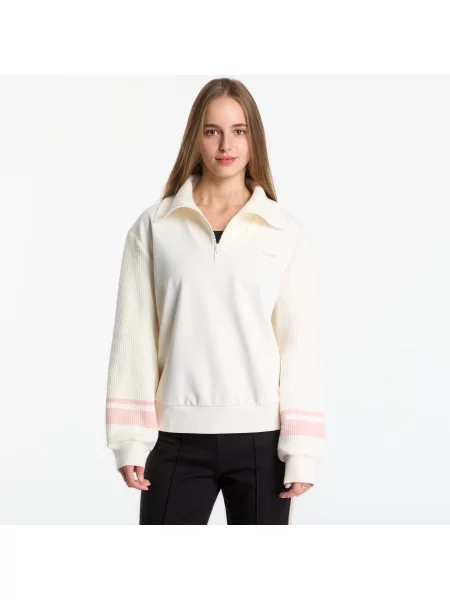 Суитшърт Guess Jeans Fabrizia Half-Zip Sweatshirt Cream M
