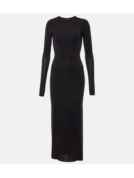 Rochie maxi Alex Perry din jerseu de cristal de costum negru