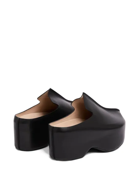 Papuci tip mules Jw Anderson din piele cu platformă negru