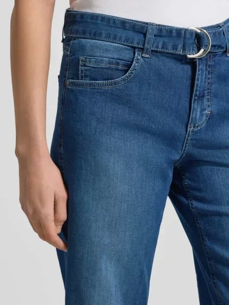 Jeansy z szeroką nogawką i pasek model Linn City' Angels niebieskie