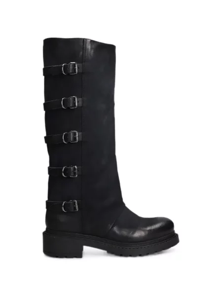 Botine Metisse din nubuc cu cataramă negru
