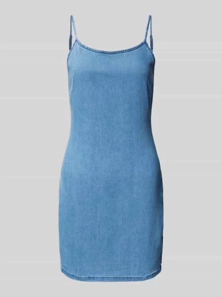 Sukienka jeansowa z cienkimi ramiączkami model ‘RON’ Guess niebieska