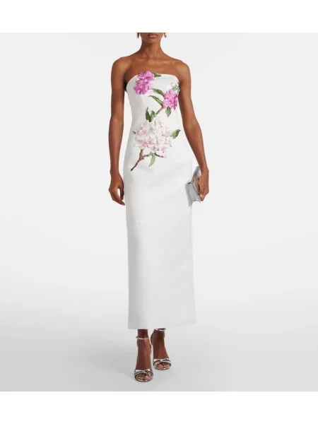 Rochie Leo Lin cu model floral de costum alb