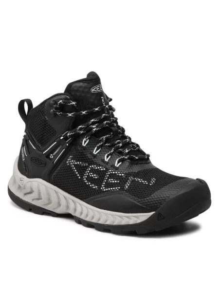 Turistiniai batai Keen Nxis Evo Mid Wp Black/Blue Glass juoda