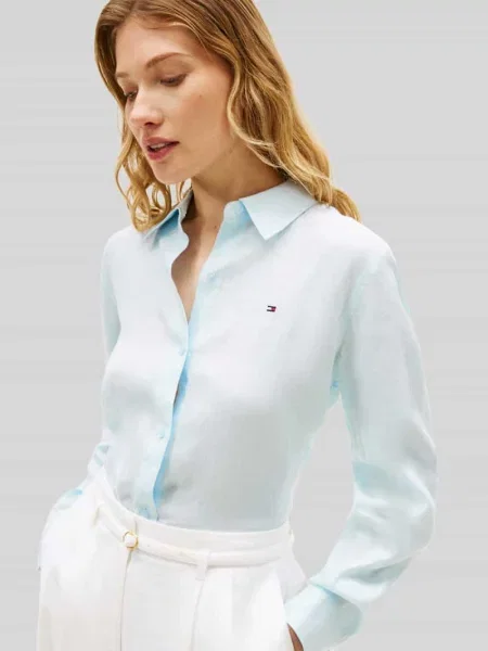 Bluzka z długim rękawem z czystego lnu o kroju relaxed fit Tommy Hilfiger
