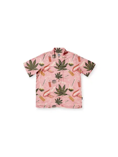 The Dudes Trippin Hawaiian Shirt Mężczyźni Koszula The Dudes Różowy Size: M zielona
